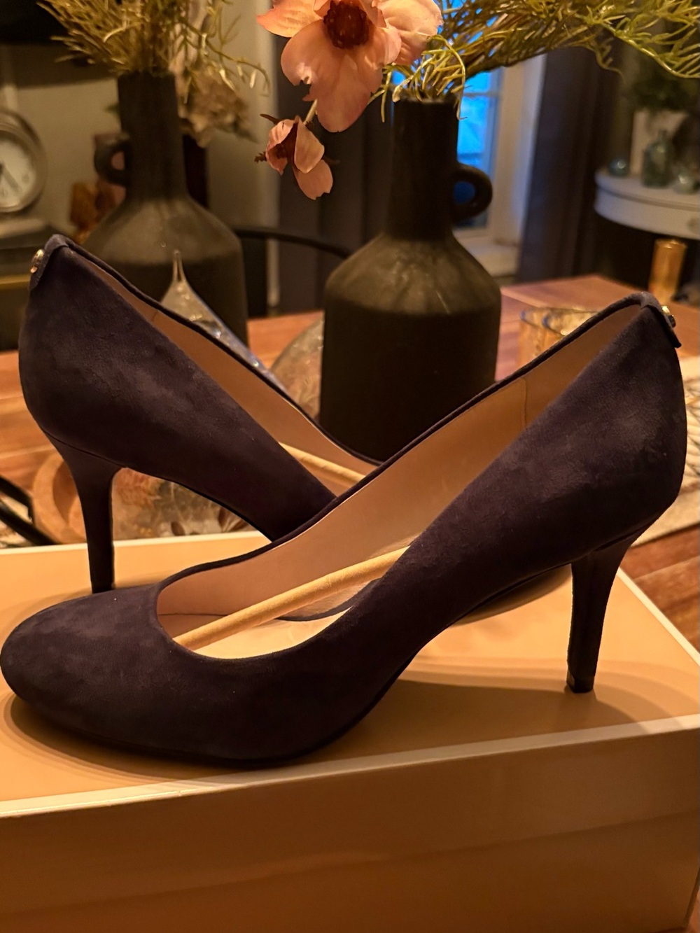 Michael Kors Navy Suede Pump Heels